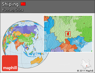 Political Location Map of Shiping