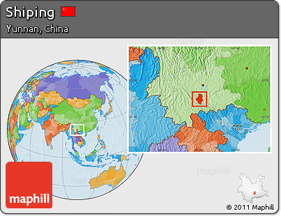 Political Location Map of Shiping