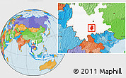 Political Location Map of Shiping, highlighted parent region