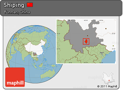 Savanna Style Location Map of Shiping, highlighted country, highlighted parent region