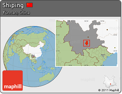 Savanna Style Location Map of Shiping, highlighted country, highlighted parent region