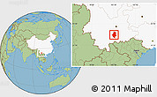 Savanna Style Location Map of Shiping, highlighted country