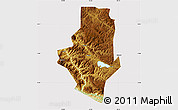 Physical Map of Shiping, cropped outside