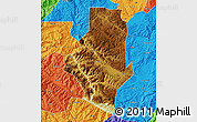Physical Map of Shiping, political outside
