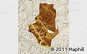 Physical Map of Shiping, shaded relief outside