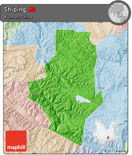 Political Map of Shiping, lighten