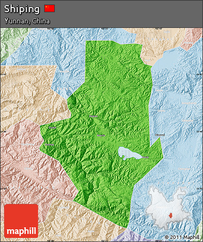 Political Map of Shiping, lighten