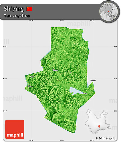 Political Map of Shiping, single color outside