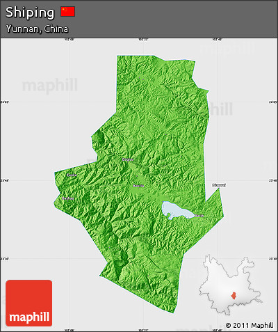 Political Map of Shiping, single color outside