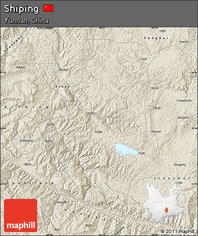 Shaded Relief Map of Shiping