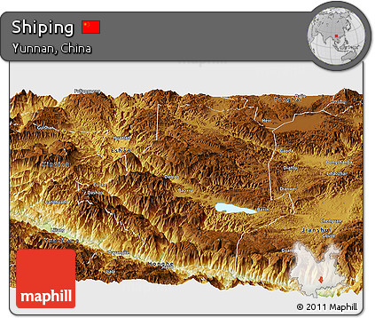 Physical Panoramic Map of Shiping