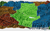 Political Panoramic Map of Shiping, darken