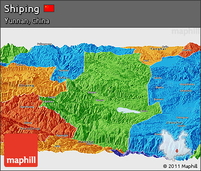 Political Panoramic Map of Shiping
