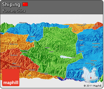 Political Panoramic Map of Shiping