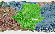 Political Panoramic Map of Shiping, semi-desaturated