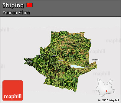 Satellite Panoramic Map of Shiping, cropped outside