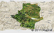 Satellite Panoramic Map of Shiping, shaded relief outside