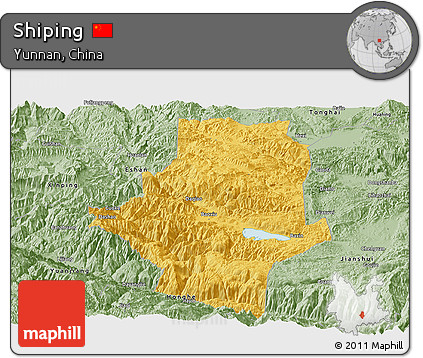 Savanna Style Panoramic Map of Shiping