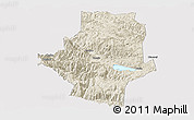 Shaded Relief Panoramic Map of Shiping, cropped outside