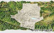 Shaded Relief Panoramic Map of Shiping, satellite outside