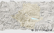 Shaded Relief Panoramic Map of Shiping, semi-desaturated