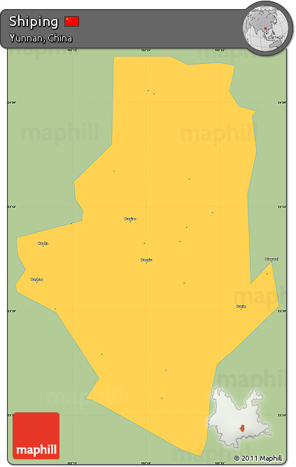 Savanna Style Simple Map of Shiping, single color outside