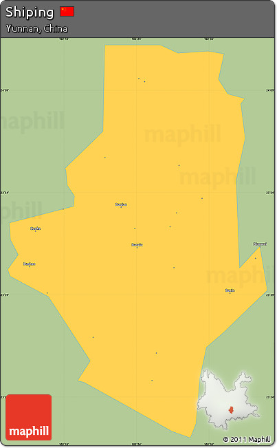 Savanna Style Simple Map of Shiping, single color outside