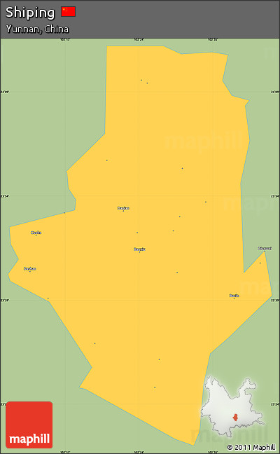 Savanna Style Simple Map of Shiping, single color outside