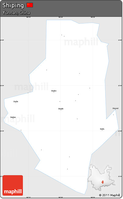 Silver Style Simple Map of Shiping, single color outside
