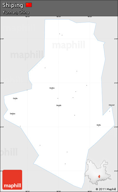 Silver Style Simple Map of Shiping, single color outside
