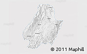 Silver Style 3D Map of Shuangjiang, single color outside