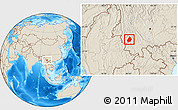 Shaded Relief Location Map of Shuangjiang