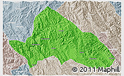 Political 3D Map of Simao, lighten, semi-desaturated