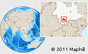 Shaded Relief Location Map of Simao, highlighted parent region