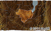 Physical 3D Map of Tonghai, darken