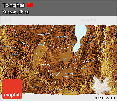 Physical 3D Map of Tonghai