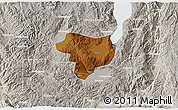 Physical 3D Map of Tonghai, lighten, semi-desaturated