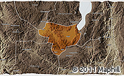 Physical 3D Map of Tonghai, semi-desaturated