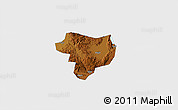 Physical 3D Map of Tonghai, single color outside