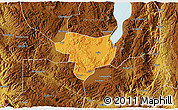 Political 3D Map of Tonghai, physical outside