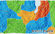 Political 3D Map of Tonghai