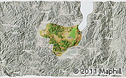 Satellite 3D Map of Tonghai, lighten, semi-desaturated