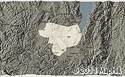 Shaded Relief 3D Map of Tonghai, darken