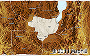Shaded Relief 3D Map of Tonghai, physical outside