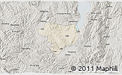 Shaded Relief 3D Map of Tonghai, semi-desaturated