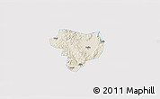 Shaded Relief 3D Map of Tonghai, single color outside