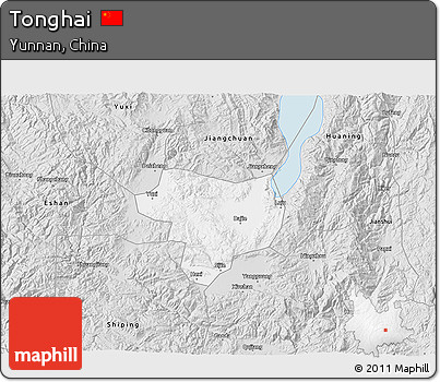 Silver Style 3D Map of Tonghai