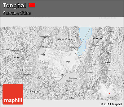 Silver Style 3D Map of Tonghai