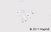 Silver Style 3D Map of Tonghai, single color outside