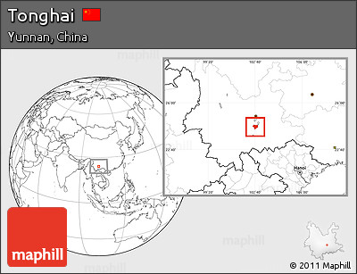 Blank Location Map of Tonghai
